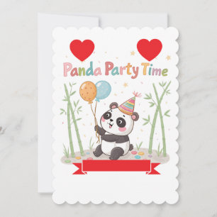 Panda Party Time Invitation