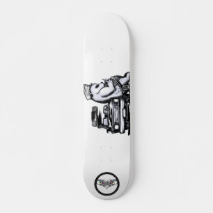 Panda patrol officer clothe police car nap skateboard