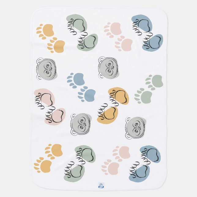 Panda Pattern Cartoon Kids Baby Blanket (Back)