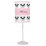 Panda Pattern With Pink Custom Name V085v1 Table Lamp at Zazzle