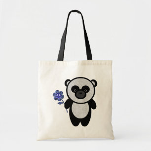 Panda Peace Flower Tote Bag