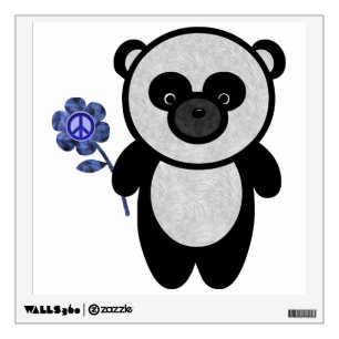 Panda Peace Flower Wall Decal