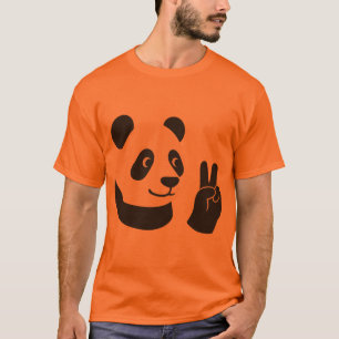 Panda Peace Sign Graphic T-Shirt