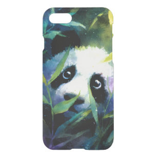 Panda Peeking Bamboo Watercolor iPhone SE/8/7 Case