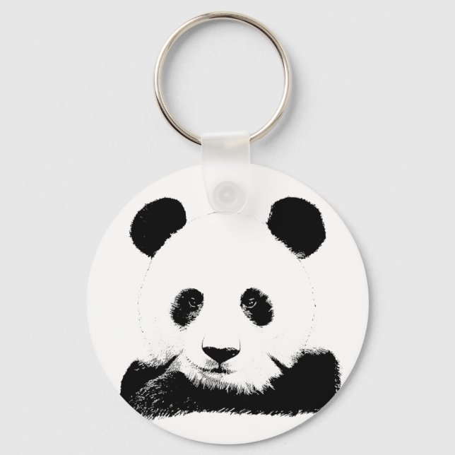 Panda Peeks Out Keychain (Front)