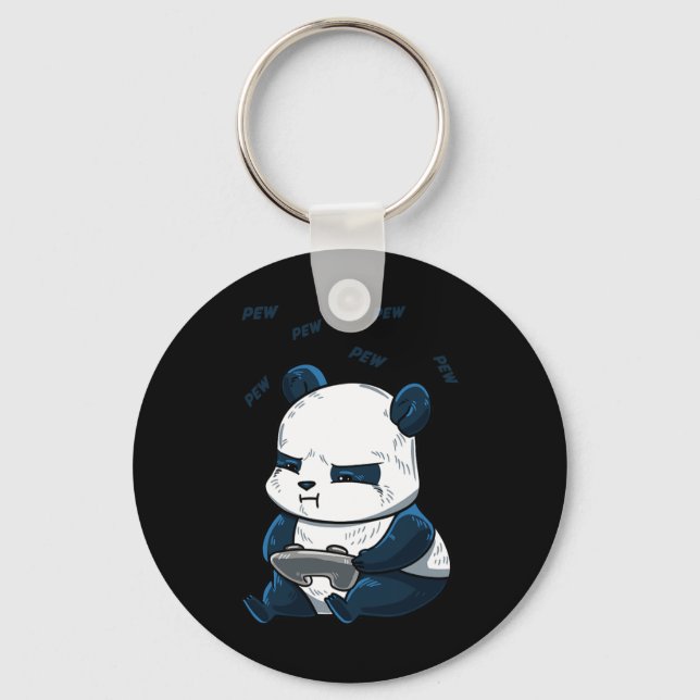 Panda Pew Cute Hob  Keychain (Front)