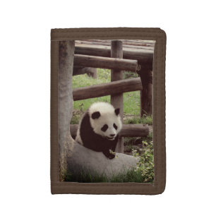 Panda Photo - Retro Style Trifold Wallet
