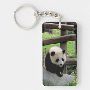 Panda Photograph - Personalizable Keychain