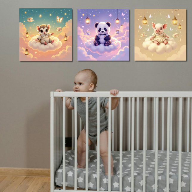 Panda, Piglet and Sugar Glider Poster Set of 3 (Creator Uploaded)