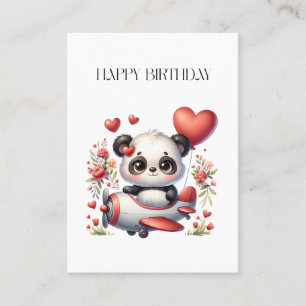 Panda Pilot Birthday Business Card