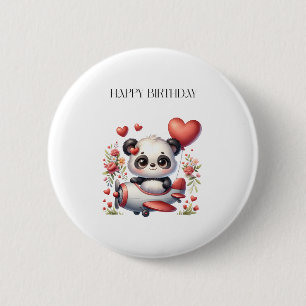 Panda Pilot Birthday Button