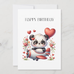 Panda Pilot Birthday Card