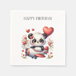 Panda Pilot Birthday Napkins