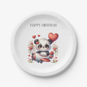 Panda Pilot Birthday Paper Plates