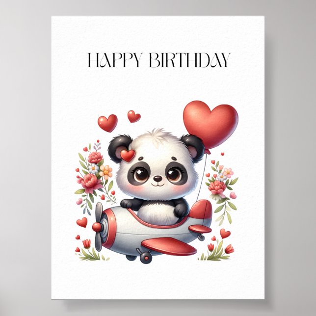 Panda Pilot Birthday Poster (Front)