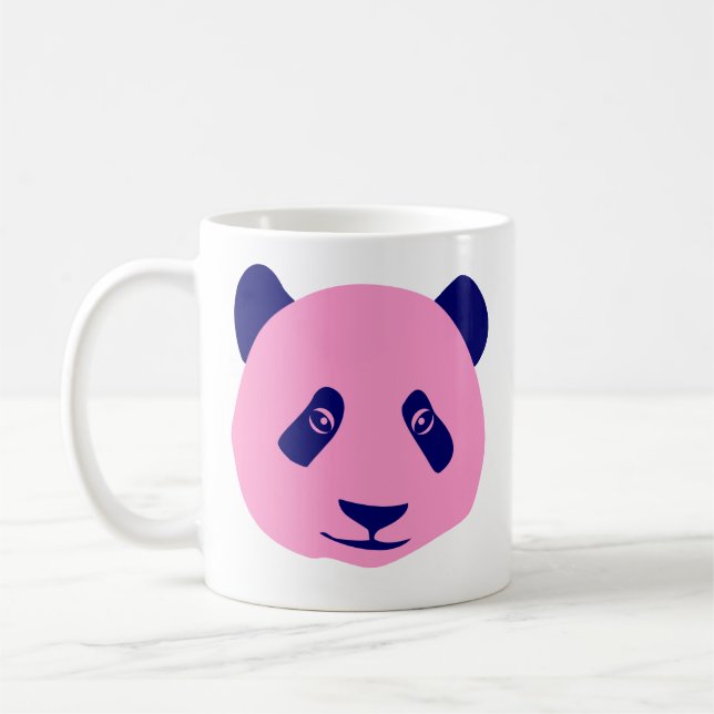 Panda - Pink and Dark blue Coffee Mug (Left)