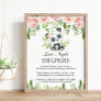 Panda Pink Floral Late Night Diaper Baby Shower  Poster