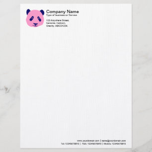panda - Pink Letterhead