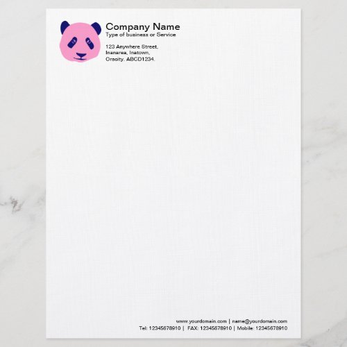 panda _ Pink Letterhead