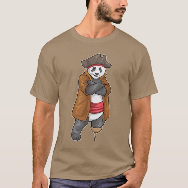 Panda Pirate Wooden leg T-Shirt (Front)
