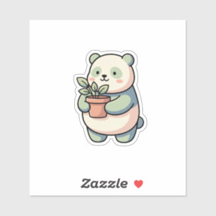 Panda Plant Lover Sticker