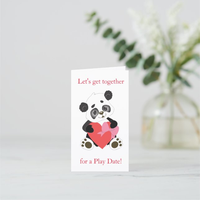 Panda Play date mom calling Appointment Card (Front)