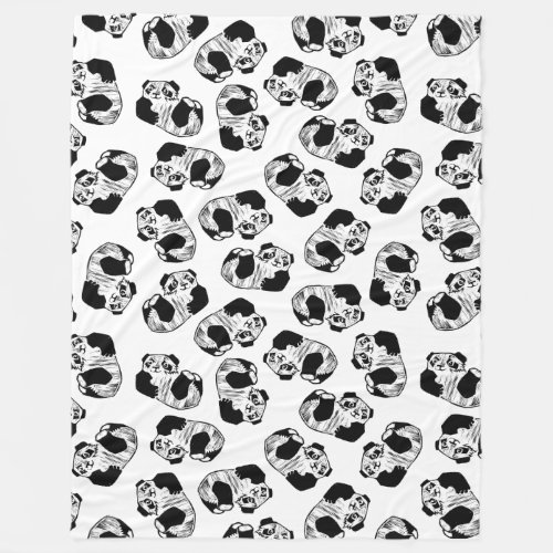 Panda Play Fleece Blanket Large