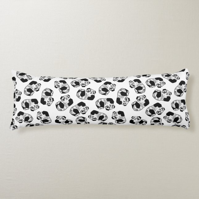 Panda Play Pattern Cotton Body Pillow (Front)