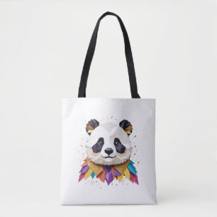 Panda Playful Adorable Fun Animal Colorful Joyful Tote Bag