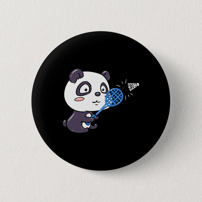 Panda Playing Badminton Getting Sweaty I Panda Bea Button (Front)