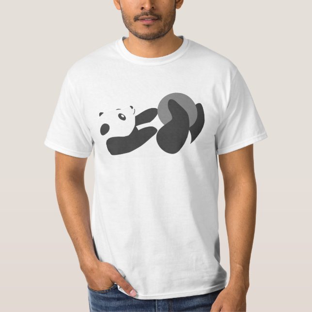 Panda Playing (Black) T-Shirt (Front)