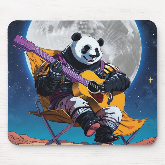 Panda Playing Guitar Mouse Pad ,Desk Accessories  (Front)