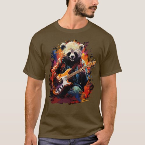 Panda Playing Guitar T_Shirt