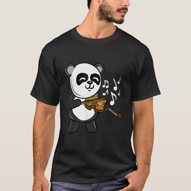 Panda Playing Violin T-Shirt (Front)