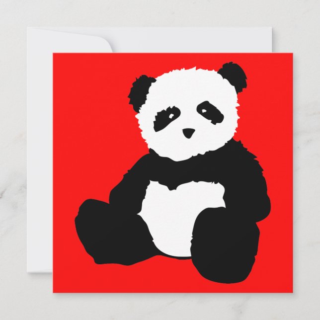panda plush : color customizable invitation (Front)