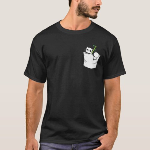 Panda Pocket Panda Baby Bamboo Cute Funny T_Shirt