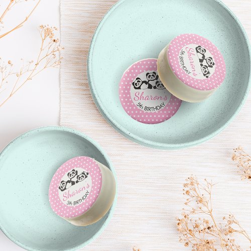 Panda Polka Dot Birthday Party Favors Cookies