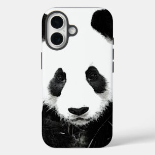 Panda Pop Art Black & White iPhone 16 Case