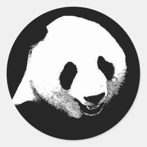 Panda Pop Art Classic Round Sticker