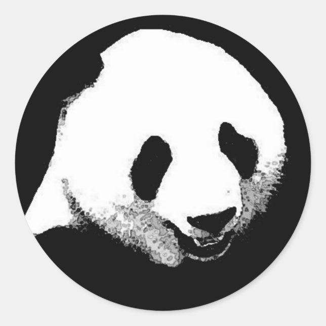 Panda Pop Art Classic Round Sticker (Front)