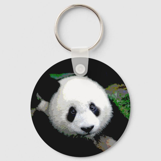 Panda Pop Art Keychain (Front)