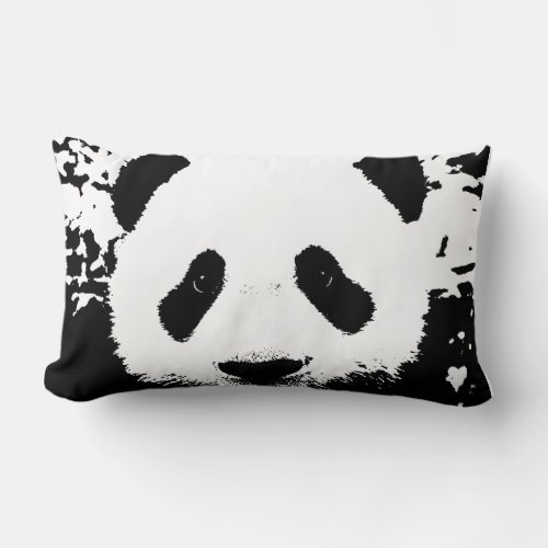 Panda Pop Art Lumbar Pillow