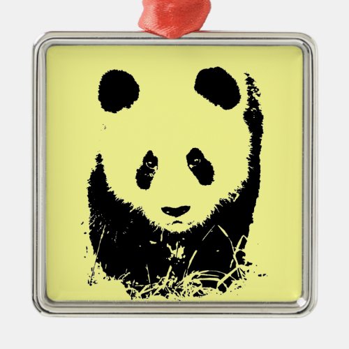 Panda Pop Art Metal Ornament