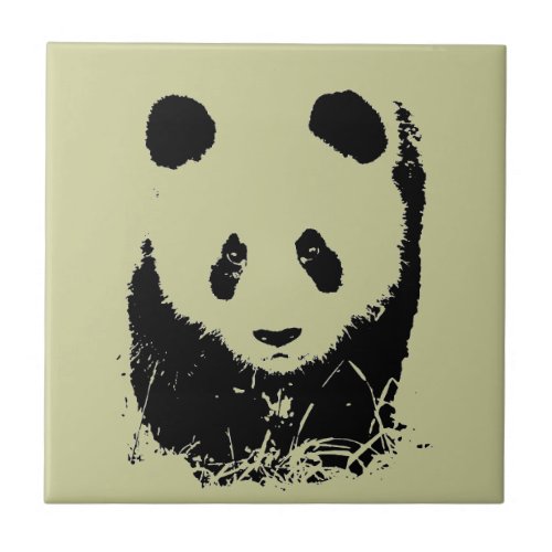 Panda Pop Art Tile