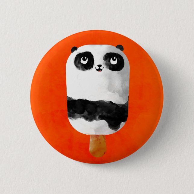 Panda Popsicle Ice Cream Button (Front)