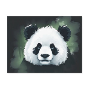 Panda Portrait in a Serene Foggy Atmosphere Postcard