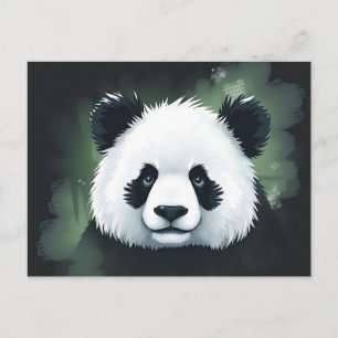 Panda Portrait in a Serene Foggy Atmosphere Postcard