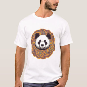 Panda Portrait in Psychedelic Color Swirl T-Shirt