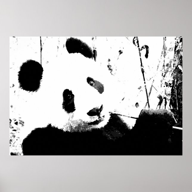 Panda Posters - Black & White Panda Face (Front)