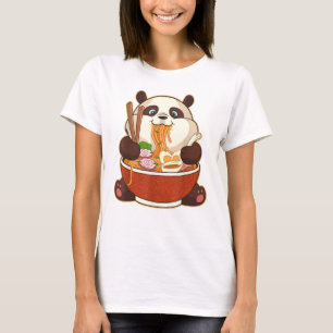 PANDA POWERED BY RAMEN Fat Panda Eating Ramen T-Shirt